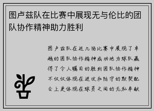 图卢兹队在比赛中展现无与伦比的团队协作精神助力胜利